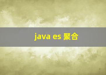 java es 聚合